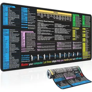 Desk pad--Excel Cheat Sheet Desk pad--Contains Various commonly  Office Software Such as Excel, , etc--Large XL  pad Gaming|Office Keyboard pad| mat with excel Shortcuts
