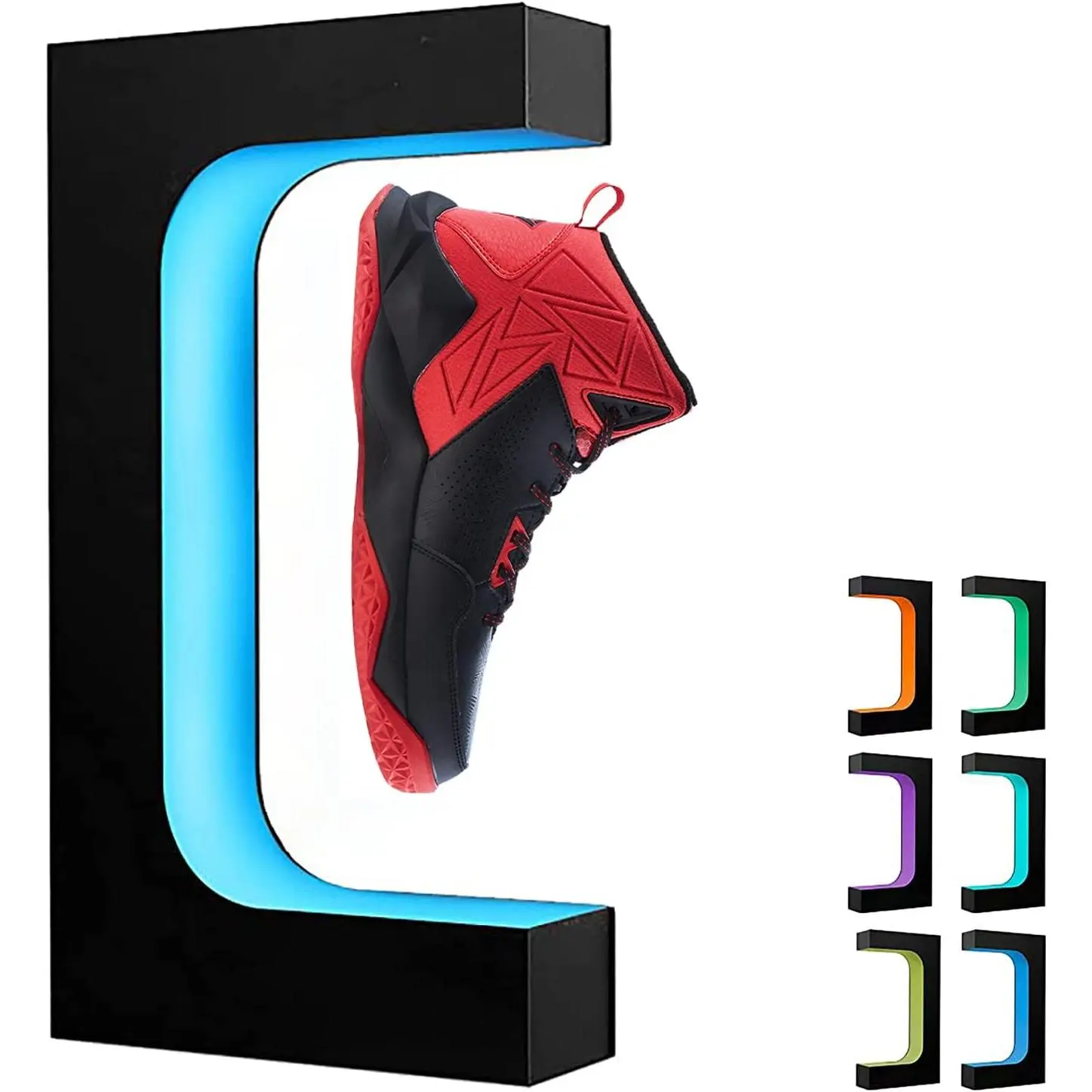 Levitating Shoe Display Floating Sneaker Stand,Magnetic Levitation Sneakers Stand with 16 Colors Remote Control and 360° Rotation
