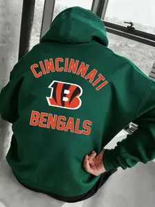 Men's Cincinnati Bengals Hoodie, Geometric Print, Fitted Casual Sweatshirt, Soft Skin-Friendly Fabric, All Seasons Wear
