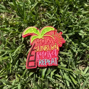 Sunrise Sunburn Sunset Repeat Car Freshie - Tropical Palm Tree Design for Country Music Lovers & Summer Vibes Addicts air freshener