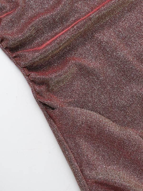 Women's Glitter Backless Split Thigh Tube Dress, Elegant Strapless ...