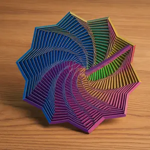 3D printing-Expanded Sensory Fidget Star with Handle - Sight and Sound with Hypnotic Visual Fidget Toy   Gift Valentine's Day gift