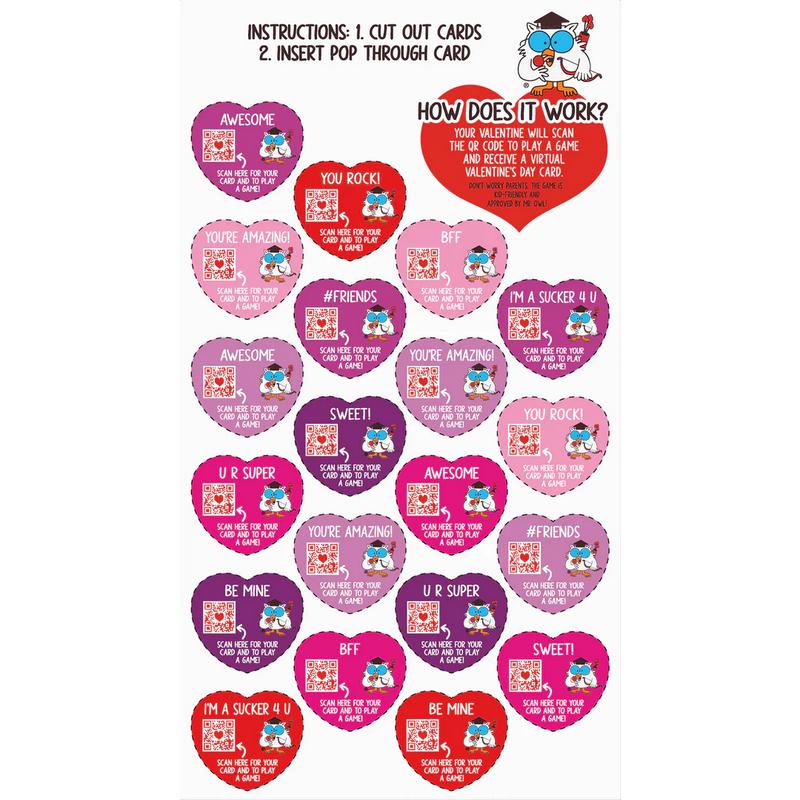 Tootsie Pop Valentine Exchange Kit – 25 Cherry Lollipops with Friendship & Teacher Cards, Fun Classroom & Party Favors, 15.6oz Box