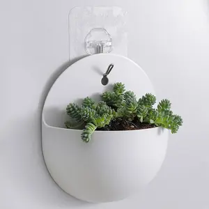 1pc Garden Style Wall Hanging Plant Pot, Plastic Floating Levitating Plant Vase, Wall Mounted Storage Organizer, for Living Room, with Home Decor, Cactus, Herbs, and Small Flower Containers, Hanging Plant Basket, Hanging Planters