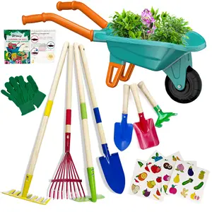 Kids Gardening Tools Outdoor Toys Set Backyard Play with Wheelbarrow Educational STEM Learning Pretend Toys Outdoor Indoor for Toddlers Kids Boys Girls