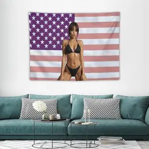Pop Music Themed Flag Tapestry,Jenna Fun Wall Decoration Flag Fashion Ortega Art Suitable for College Dorm, Bedroom, Home Wall Decoration, Bar, Party