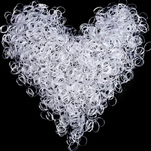 Pack of 2000 Mini Rubber Bands Soft Hair Elastics Braiding Bands for Children Hair, Small Dreadlocks, Wedding Hairstyle and More (Clear)