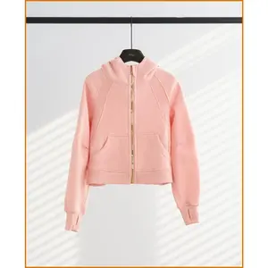 Vibe Outdoor Women's Breathable Cotton Full-Zip Hoodie  Slim Fit, Soft Cozy, Pocket Design, Casual Essential for All-Day Wear