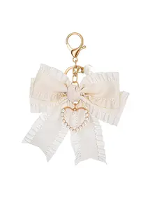 Women's Bowknot Keychain Charm, Bag Charms, Pearl Wrist Strap Backpack Pendant Accessory, Cute Handbag Wallet Pendant Jewelry Gift for Women
