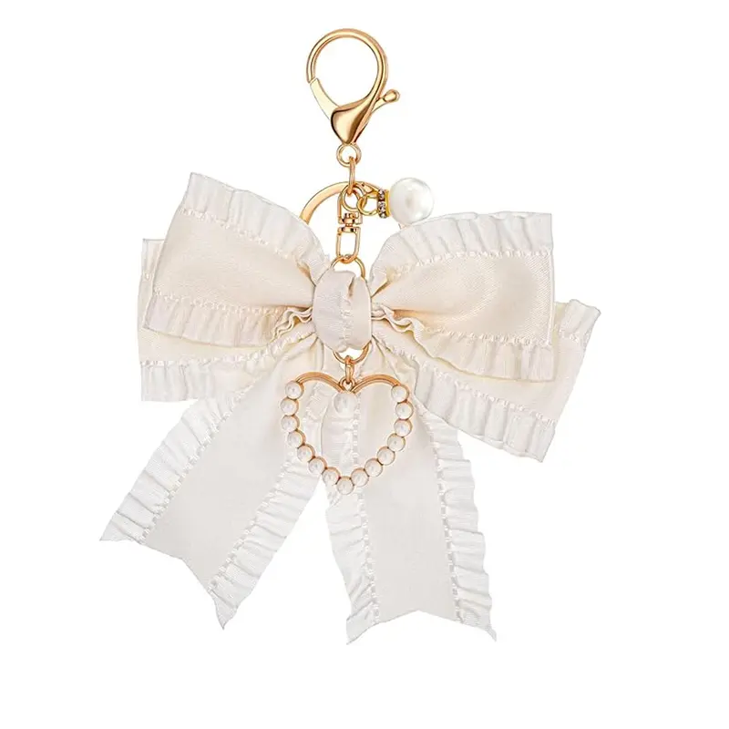 Women's Bowknot Charm, Pearl Wrist Strap Backpack Pendant Accessory, Key Accessories, Cute Handbag Wallet Pendant Jewelry Gift for Women