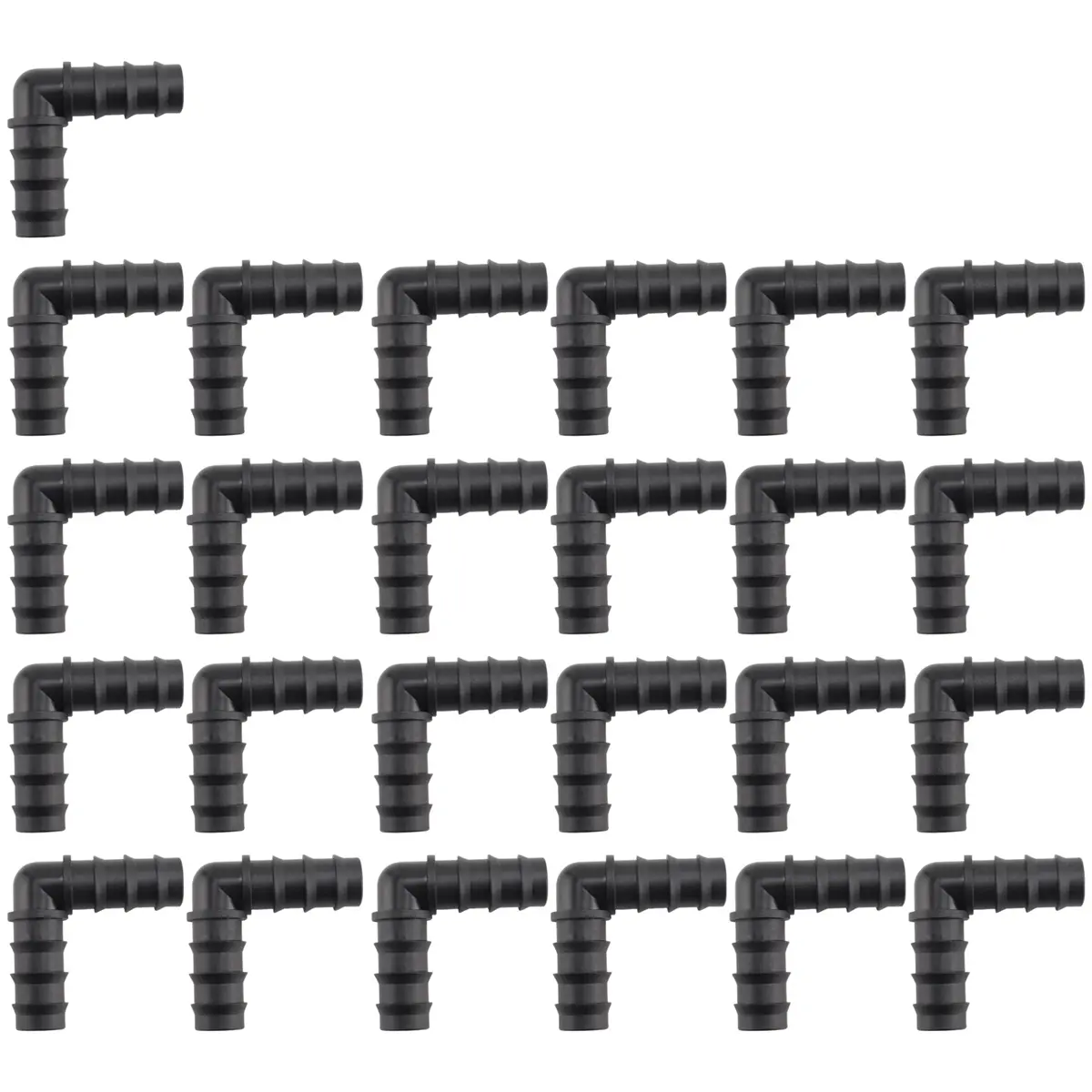 25-Pack PP Plastic 1/2 Inch 90-Degree Barb Crimp PEX Elbows, Rust-Resistant Stainless Steel Water Pipe Adapters for Sports & Outdoor Fitness Ab Training