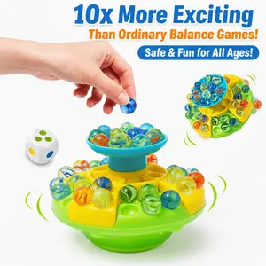 Upgraded Summervibes Flying Saucer Marble Run Balance Toy - Interactive Colorful Stacking Disk Swing Ball for Kids & Family Board Game (Toys & Hobbies, Games & Puzzles)