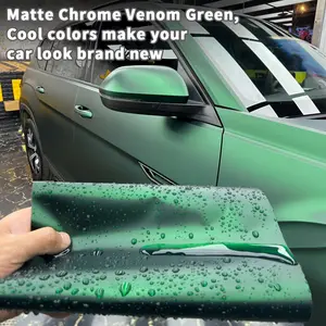 39.4inch Electroplated Toxic Green PET Vinyl Packaging Film, Matte Frosted Car Decal, Vinyl Decals, DIY Self-adhesive Sticker For Motorcycle And Body Decoration, Waterproof, Scratch Resistant, Breathable protective Film