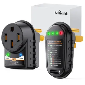 Nilight 50 Amp RV Surge Protector Circuit Tester 50amp 3150 Joules with LED Indicator Light ETL Listed Nema 14-50P 14-50R Power Analyzer for Camper Trailer Van