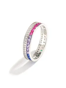 Colorful Artificial Zircon Ring, Designer Hidden Gemstone Jewelry, Perfect for Valentine's Day & Daily Wear, Unique Style Statement