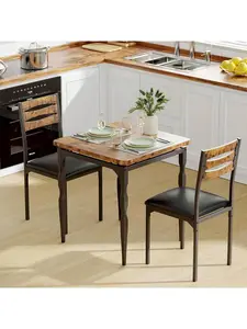 Home Dining Table Set For 2 Dining Table And Chairs Set Of 2 3 Piece Dining Table Set With Spiral Table Legs For Small Spaces Kitchen Apartment-A
