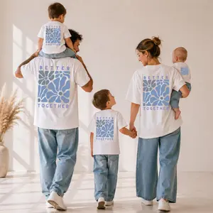 Comfort Colors Matching Family T-Shirt – Better Together Floral Graphic Tee - Cute Minimal Parent and Kids Shirt Set for Family Photos and Gifts