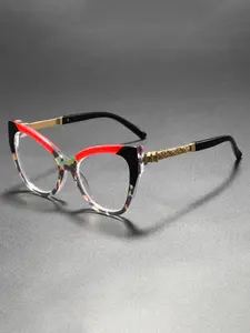 Trendy Unisex Blue Light Blocking Glasses, Unique Cat Eye Design, Versatile Flat Lenses, Stylish Eyewear for Men and Women, Trendy Casual Frames