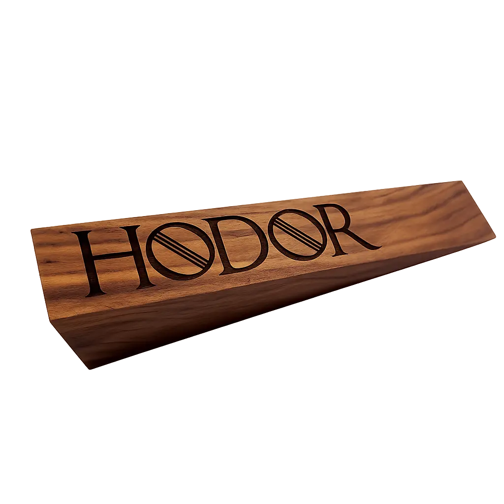 Hodor Door Stoppers - Walnut Handcrafted Gift - Game of Thrones Gifts for Men & Women - Let Hodor Hold the Door Forever, Laser Etched Door Stop USA Handmade Door Wedge