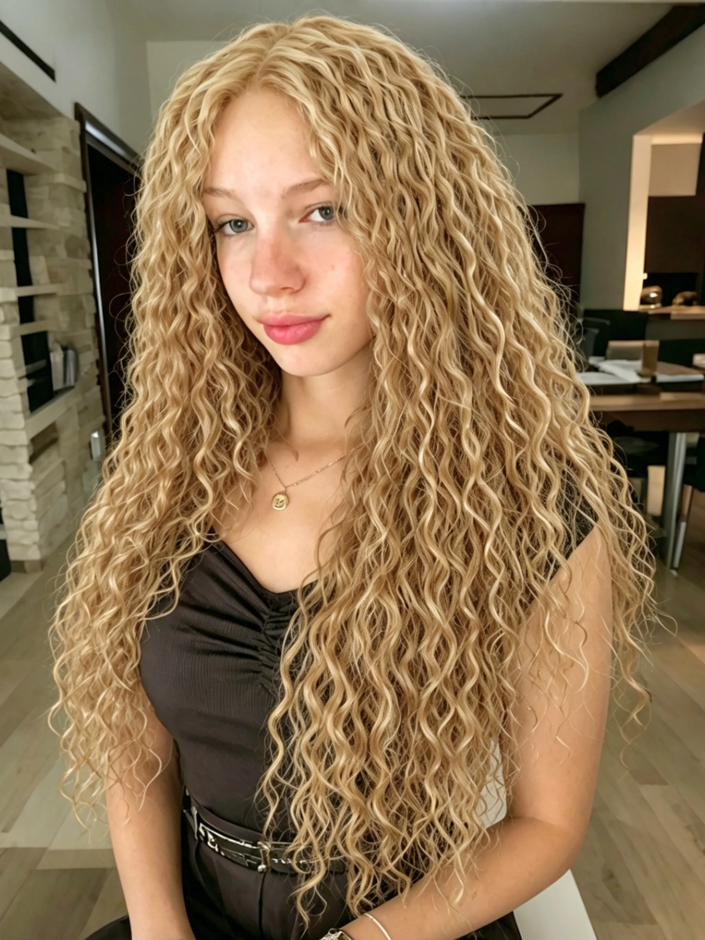 Curly Wavy Wig 13x4 Lace Front Wigs Beige Blonde Highlight Wig Long Curly Synthetic Wigs Bouncy Curly Natrural Hairline Loose Curly Lace Frontal Wigs Heat Resistant Fiber for Women Festival Daily Wear 28 Inch Artificial Wig