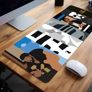 Creative Abstract Art Pattern Extended Mouse Pad, Multipurpose Rectangle Gaming Mouse Pad With Non-Slip Rubber Base, Stitched Edges Desk Pad Keyboard Pad, Office Desk Keyboard Mat For Home Office, Gaming Desk Accessory