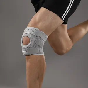 Breathable Adjustable Knee Support, Sports Knee Brace, 1pc Patellar Silicone Pad with Air Holes, Sports Knee Pad, Knee Supporter for Basketball Running Weightlifting
