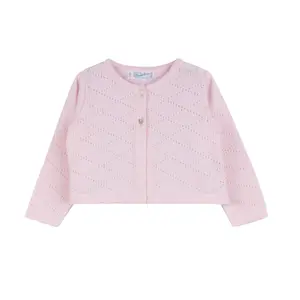 Girls Diamond Pointelle Cropped Cardigan