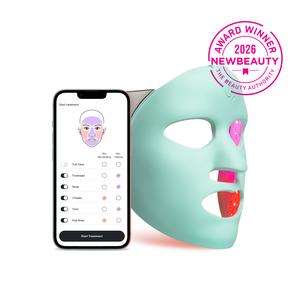 Qure LED Light Therapy Mask for Face - FDA Cleared for Wrinkles & Acne Treatment with 3 Modes, 5 Facial Areas &  5 Lights: Red, Deep-Red, Blue, Amber & Infrared, 3-Min Daily, Eye-Protection, Smart App