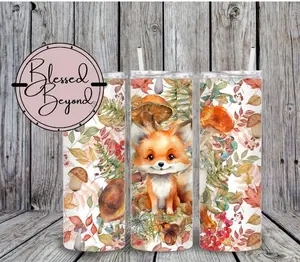 Fox Woodland Tumbler, Fox Tumbler, 20 ox tumblers, fox skinny tumblers