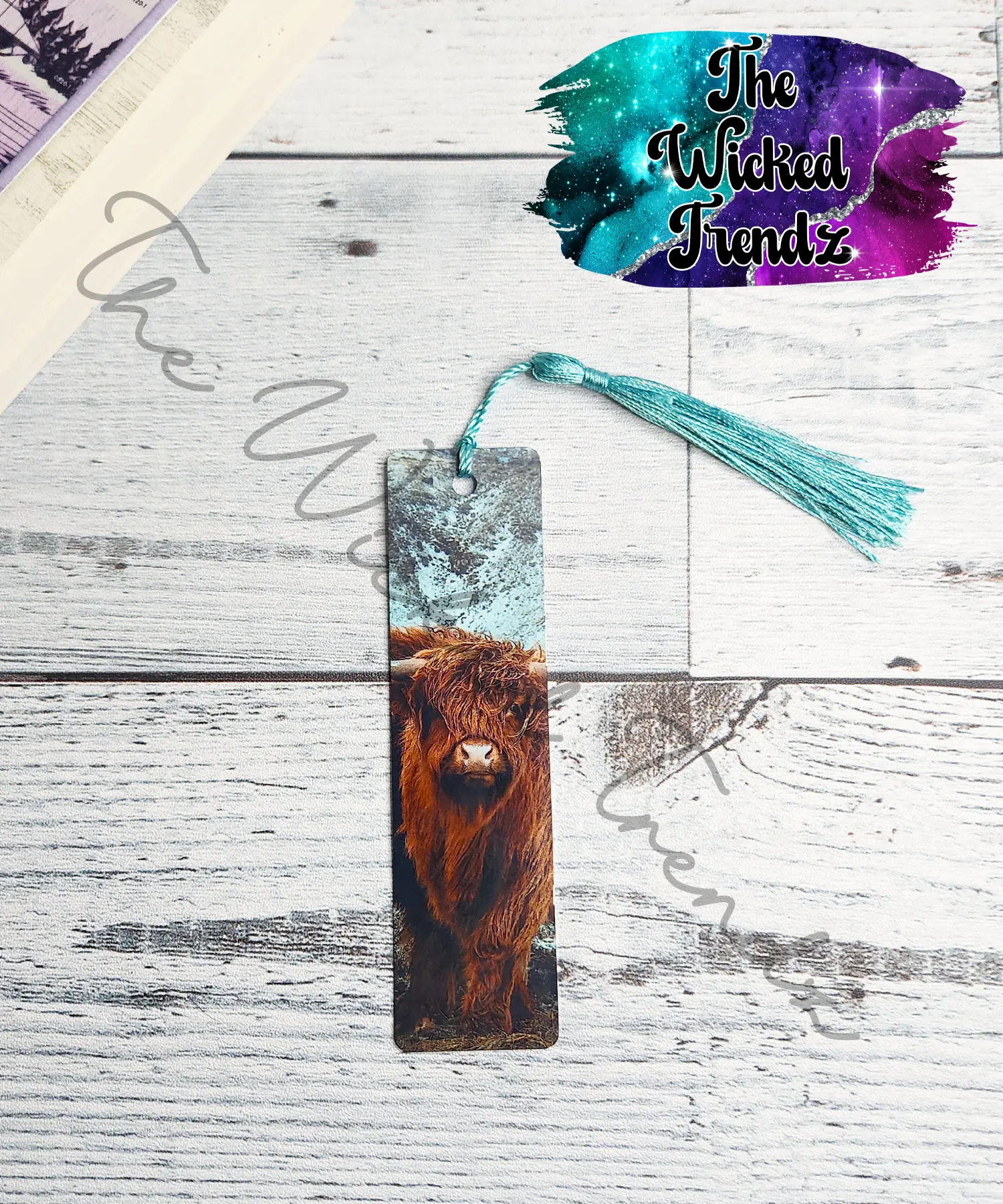 Metal Bookmark Highland Cow Lover Farm Bookmark Bookshelf Library Reading Reader Booktok