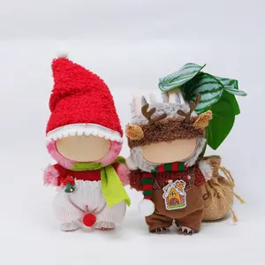 For 15/17cm Doll Clothes Sets- 2 Packs Cozy Christmas Santa & Reindeer Outfits，Cute Winter  Clothing Gifts