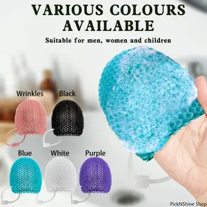 Honeycomb Exfoliating Shower Finger Caps, available in multiple colors, cleanses the skin and is safe, breathable and odorless.