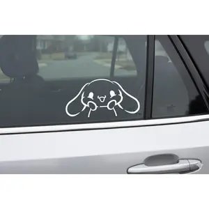 Cinnabon Peeker Sticker, blushing Cinnabon hello kitty Kawaii Car Decal