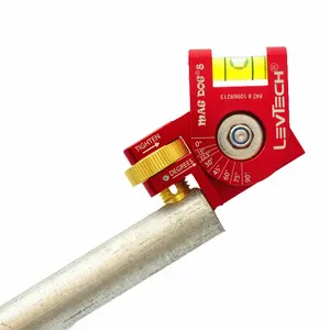 LevTech Mag Dog 8 Conduit Bending Level – Magnetic Electrician Tool with 8 Angle Marks (0°, 15°, 22.5°, 30°, 45°, 60°, 75°, 90°) | Replaceable Vial | Rare Earth Magnets | Pocket Size