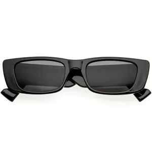 Retro Wide Square Flat Lens Chunky Rectangle Sunglasses D209