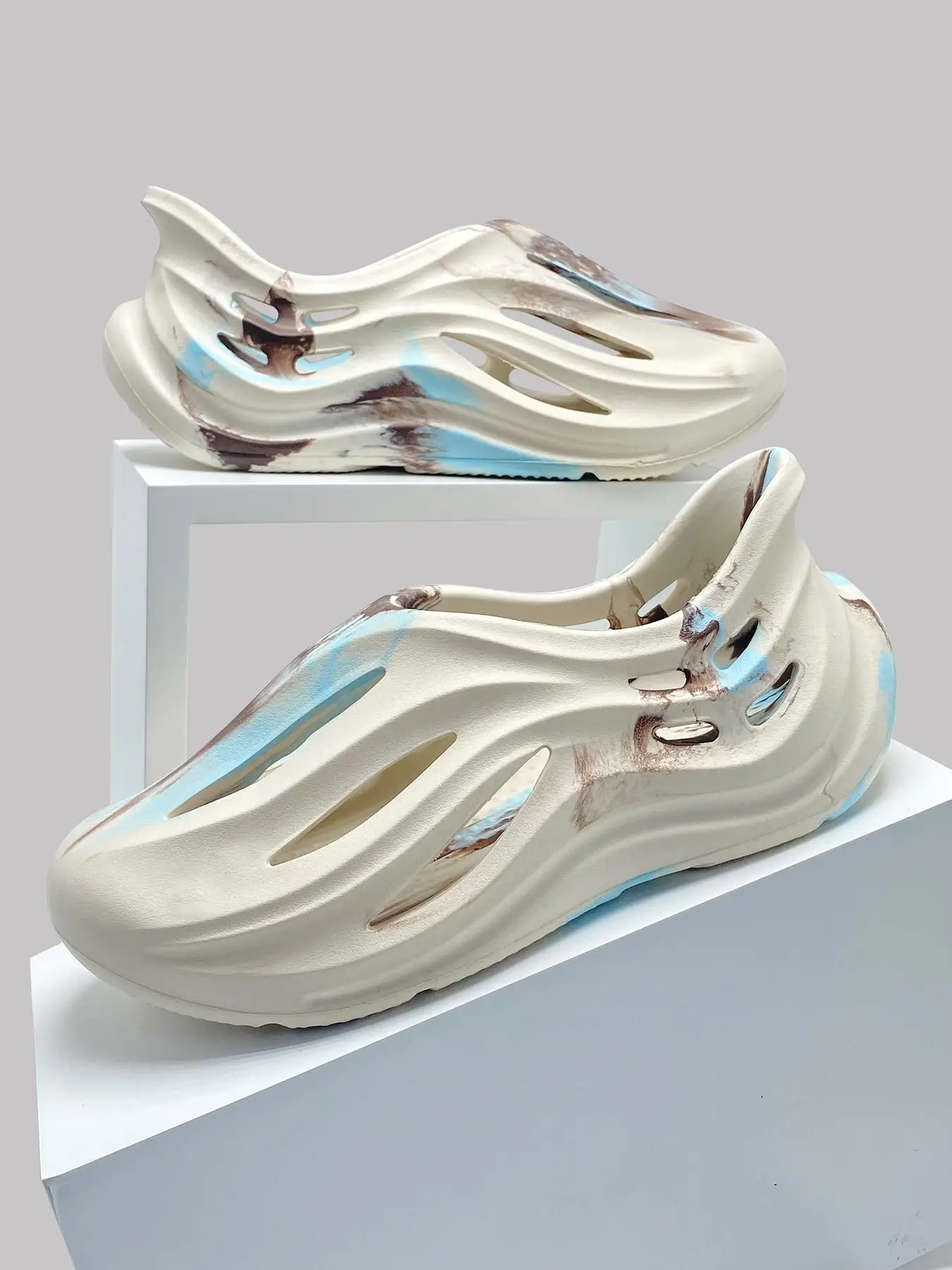 Casual Colorblock Design Eva Clogs, Clogs for Men, Comfortable Casual Breathable Beach Slippers, Trendy All-match Clogs for Daily Summer Vacation Beac