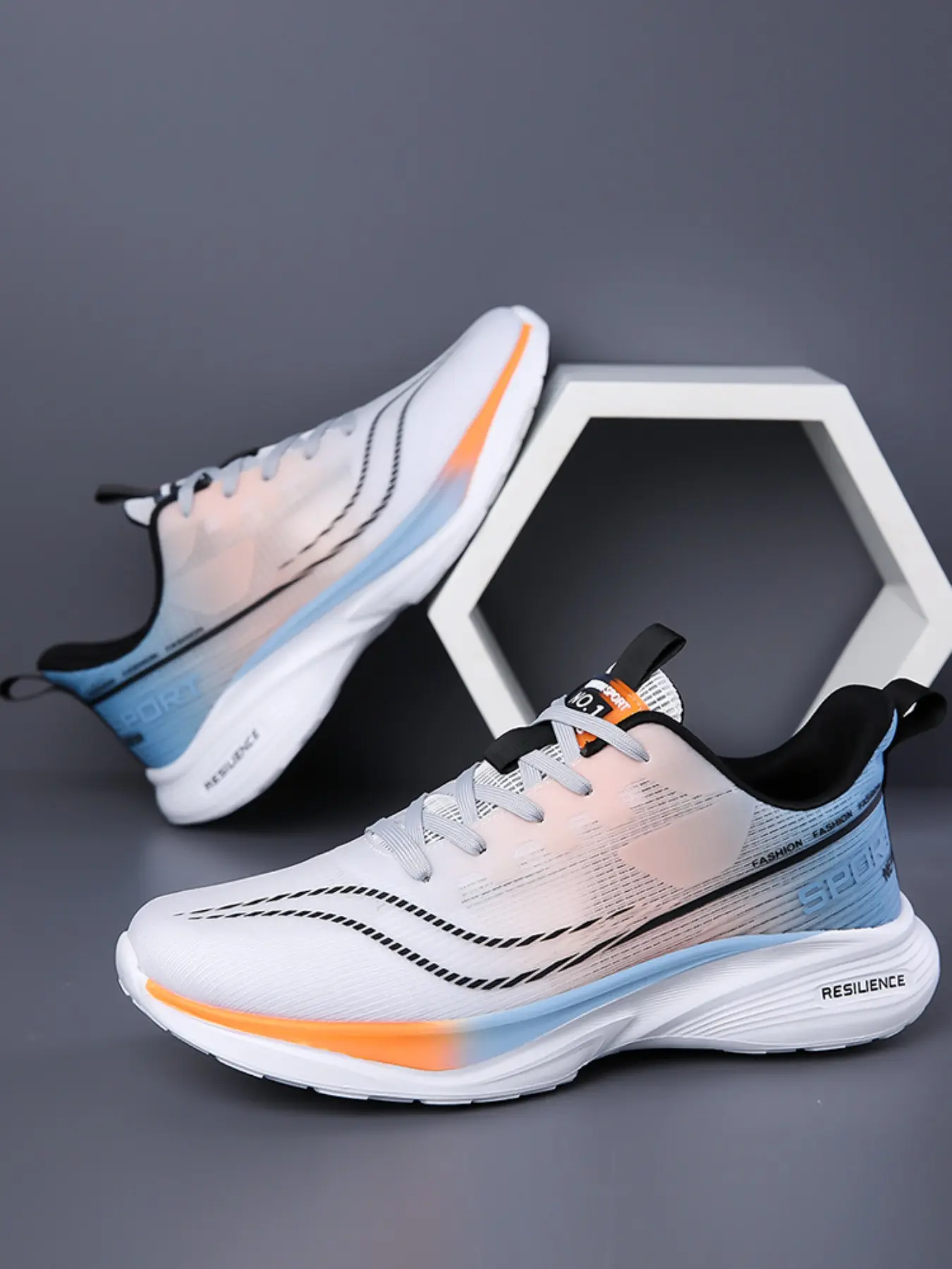 Men's Comfortable Running Shoes, Professional Racing Style, Lightweight Upper, Cushioned Sole, Heel Strap Design, Ideal for Sports Enthusiasts, Athletic Running Shoes, Running Sneakers