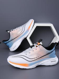men's comfortable running shoes, professional racing style, lightweight upper, cushioned sole, heel strap design, ideal for sports enthusiasts