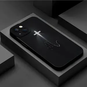 Cross Pattern, Full Body Protection, TPU Soft Rubber Protective Cover, Color Black Simple and High-end, Suitable for iPhone 16 15 14 13 12 11 xs Plus Pro Max Series