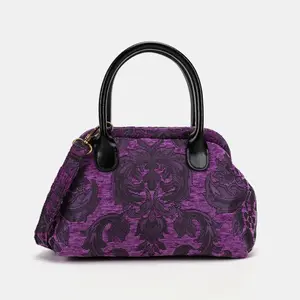 Victorian Blossom Purple Carpet Satchel