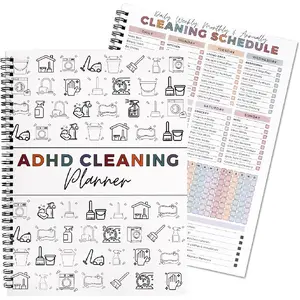 ADHD Cleaning Schedule for Adults and Teens ADHD Cleaning and Organization Schedule Cleaning Schedule and Checklist Notebook Daily, Weekly, Monthly Household Chore Checklist ADHD Daily Planner