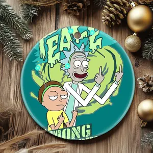 Christmas Ornaments Rick And Morty Portal Peace Between Worlds Rick And Morty Peace Among Worlds X-Mas Holiday New Year Gift For Friends