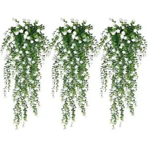 Artificial Hanging Flowers, 6pcs/set Faux Plants, Realistic UV Resistant Trailing Vines, Indoor Wedding Favors, Decor