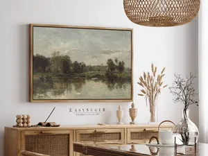 EasySuger Oil Painting Landscape Wall Art, Nature Framed Large Gallery Art, Minimalist Art Ready to Hang (with hanging kit)