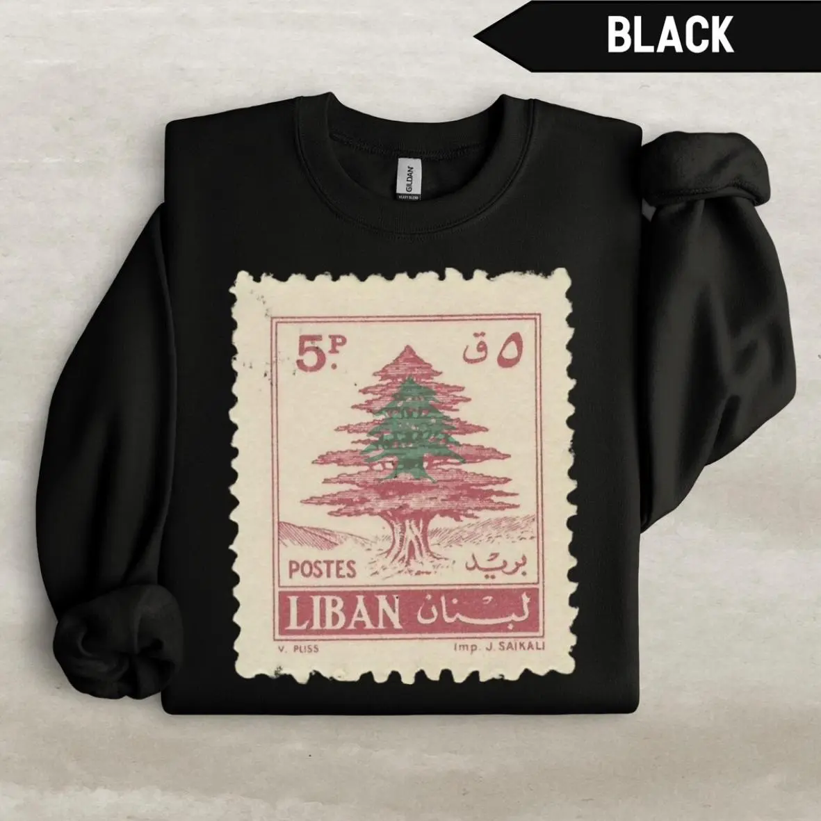 Lebanon Stamp Shirt, Support Lebanon Sweater, Beirut Map Crewneck T-shirt, Sweatshirt Unisex Cotton Regular Size S-3XL