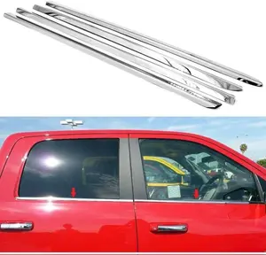 Polished Stainless Steel Window Sills Trims for 2009-2017 Dodge Ram 1500 Crew Cab/Mega Cab ^Rear Window sill Measures at 33" not 24.5"^