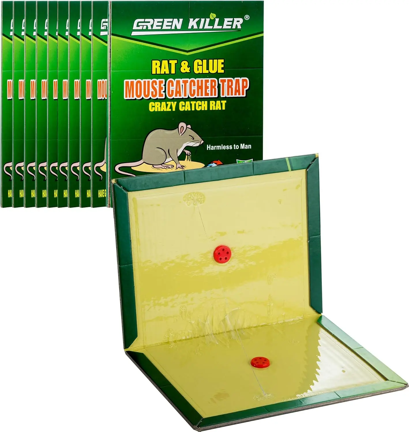 10-Pack Large Enhanced Stickiness Mouse Glue Traps, Multi-Pest Sticky Pad Boards for Indoor Outdoor Home Use, Easy-to-Set Pest Control Supplies