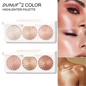DUNUF Glow Highlighter Palette, Silky Ultra-Fine Texture, Natural Shimmer Brightening, Long-Lasting Waterproof Multi-Use Face Makeup
