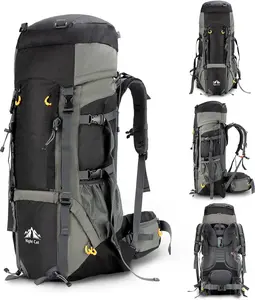 Night Cat Unisex Internal Frame Camping Backpack - 70L (90L Expandable), Waterproof, Tear Resistant, Lightweight, Breathable, Adjustable Strap for Hiking & Mountaineering, Ideal Father's Day Gift