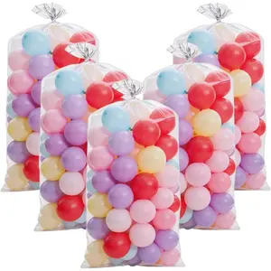 5 Pcs 98 x 59in Extra Large Balloon Bags for Transport Thickened Reusable Clear Christmas Tree Disposal Bag Large Balloon Storage Bags for Party Wedding Supplies